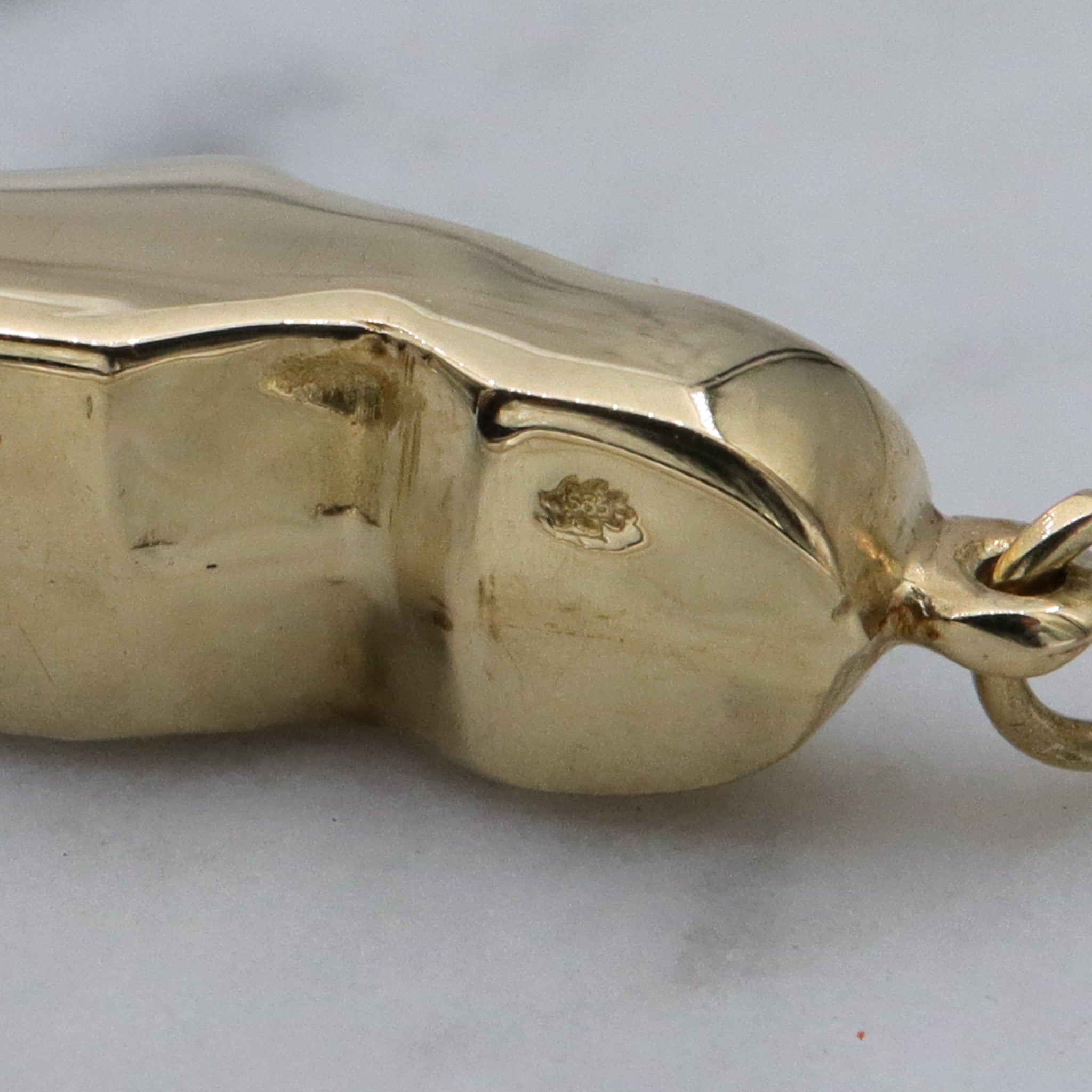 Large Vintage 14k gold clog shoe pendant